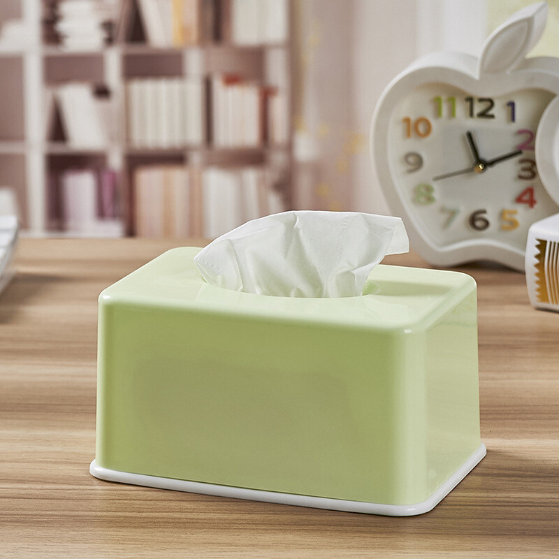 绿色多功能收纳伴侣 塑料抽纸盒与杂物收纳盒的完美融合